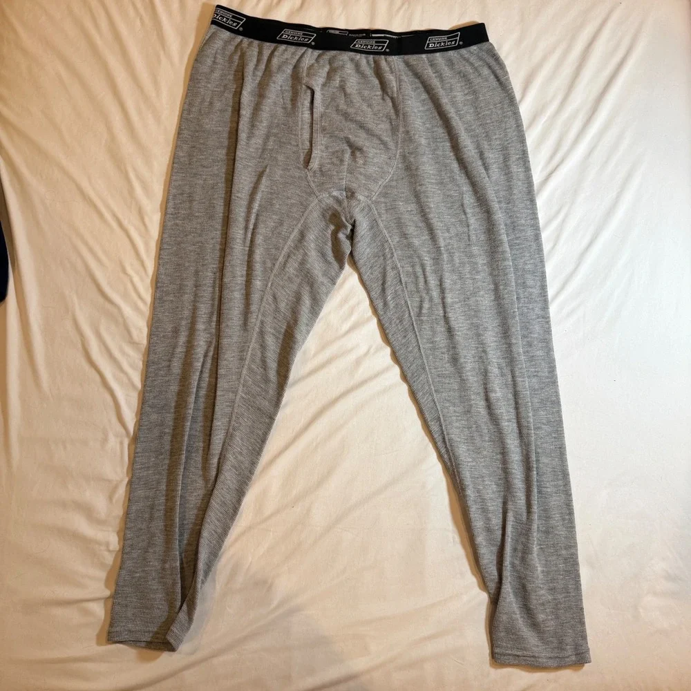 Genuine Dickies Mens Gray Thermal Base Layer Pants Wool Blend Long Johns Large